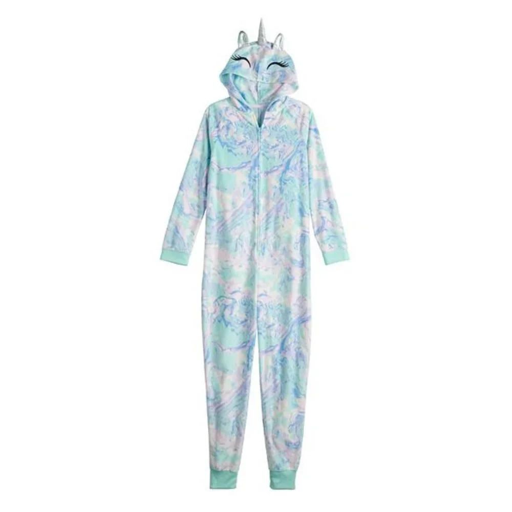 Girls SO Critter One-Piece Fleece Pajamas in Unicorn
